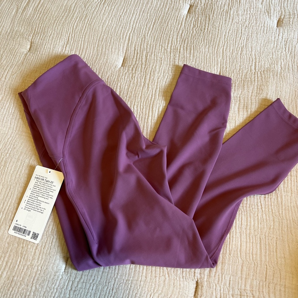 LULULEMON INSTILL HIGH RISE TIGHT 25" INCH Vintage Plum. NWT. 🔥 - Picture 2 of 4